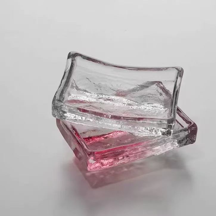 Minimalist Square Glass Condiment Dish Small Appetizer Plate For Sashimi Hot Pot Sauce Wasabi Vinegar