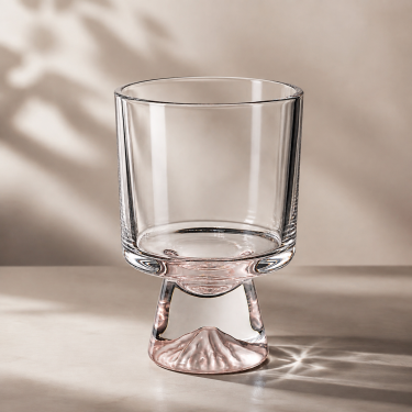 Pink Mountain Glass Cup Luxury Creative Goblet Beverage Cup Coffee Cone Wine Glass