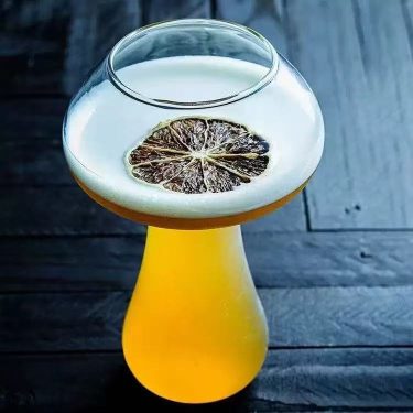 250Ml Mushroom Shaped Glass Cup Wine Cocktail Glass Creative Ktv Bar Use Internet Famous Juice Beverage Glass Cup