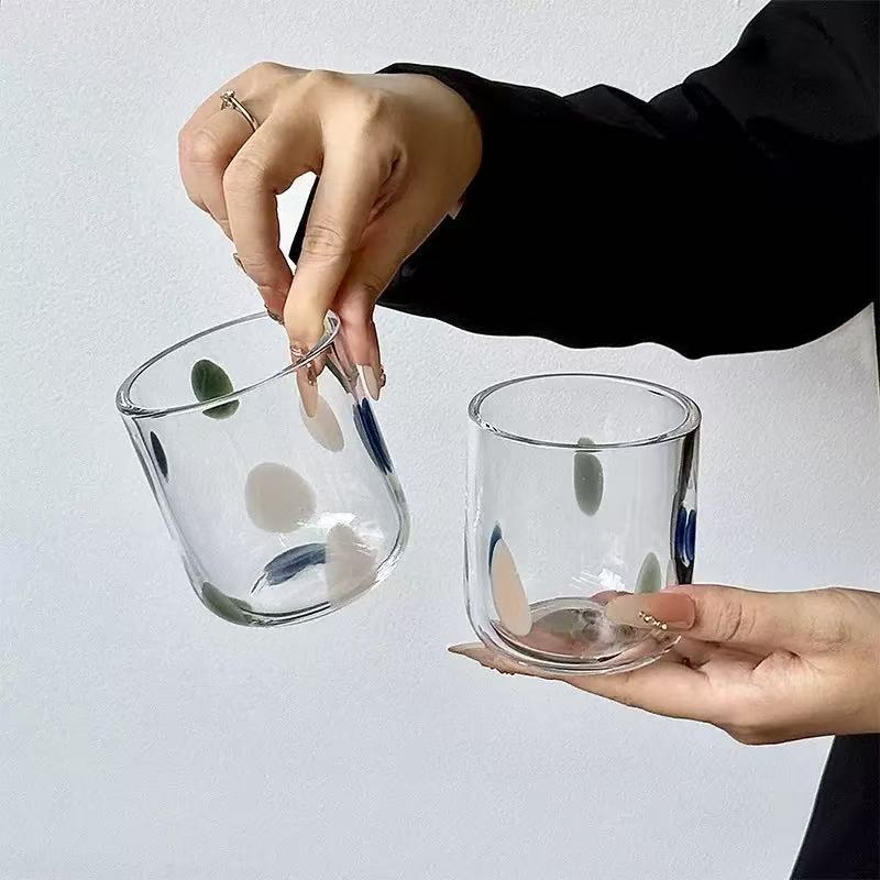 Creative Wide Mouth Glass Cups For Household Water Milkshake Juice Beverage Serving