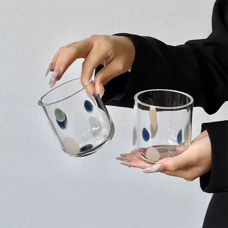 Creative Wide Mouth Glass Cups For Household Water Milkshake Juice Beverage Serving