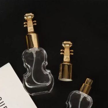 High Grade New Violin Shaped Glass Perfume Bottle Creative 30ml Small Capacity Portable Press Spray Subpackaging Bottle