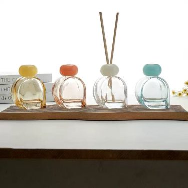 100ml In Stock Colored Glass Reed Diffuser Bottle No Fire Rattan Aroma Bottle Decor For Living Room Bathroom Fragrance Container