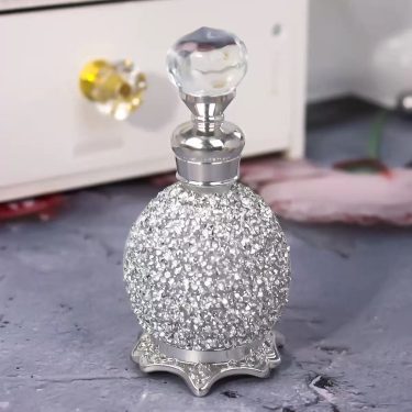 15ml Luxury Rhinestone Glass Perfume Bottle Refillable Essential Oil Dropper Bottle Middle East Dubai Decorative Fragrance Container