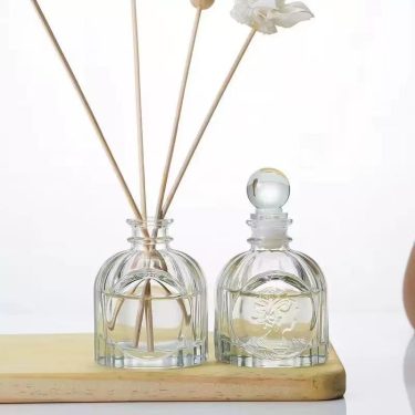 100ml Vintage Embossed Lady Face Clear Glass Reed Diffuser Bottle Empty No Fire Rattan Aroma Oil Container