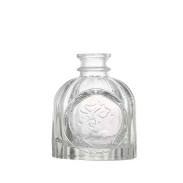 100ml Vintage Embossed Lady Face Clear Glass Reed Diffuser Bottle Empty No Fire Rattan Aroma Oil Container