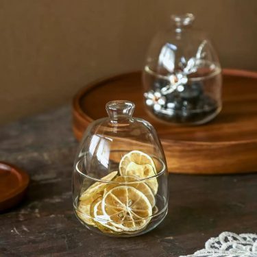 High Borosilicate Glass Storage Jar With Lid Decorative Glass Canister For Sugar Dried Fruit Tea Cotton Swabs And Small Sundries