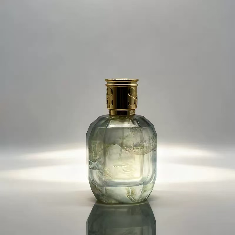 Premium New Special Shaped Thick Base Glass 50Ml Crimp Neck Perfume Spray Bottle Portable Press Spray Vial For Travel