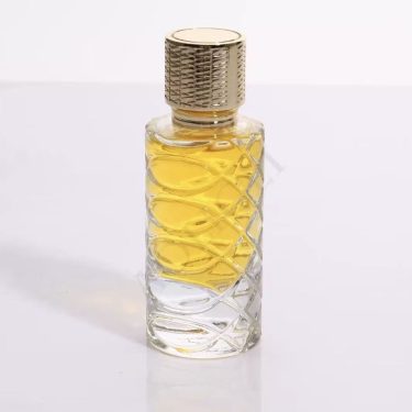 50Ml Middle Eastern Style Empty Perfume Glass Bottle High End Fashion With Embossed Texture Gold Cap