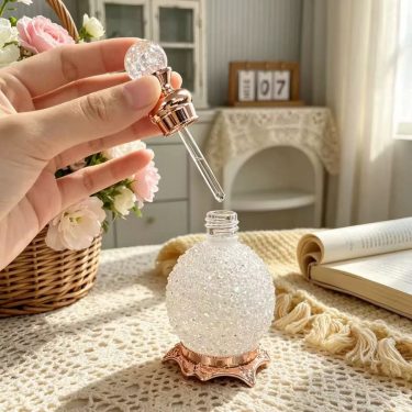 15ml Luxury Rhinestone Glass Perfume Bottle Refillable Essential Oil Dropper Bottle Middle East Dubai Decorative Fragrance Container
