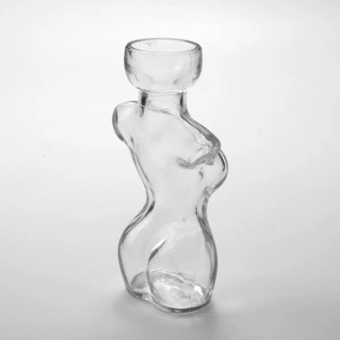 Creative Human Body Shaped Glass Vase Avocado Seed Hydroponic Vase Desktop Home Decorative Glass Bottle