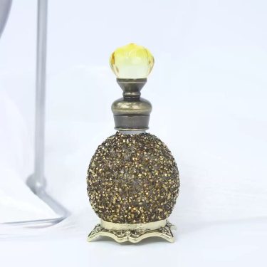 15ml Luxury Rhinestone Glass Perfume Bottle Refillable Essential Oil Dropper Bottle Middle East Dubai Decorative Fragrance Container