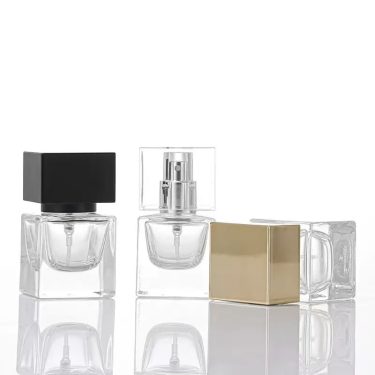 15ml Square Crimp Neck Clear Glass Perfume Refill Bottle