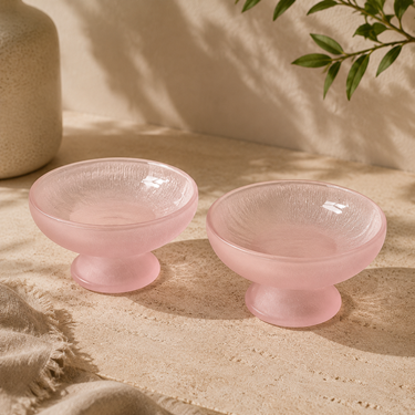 High Appearance Small Exquisite Glacier Glass Stemmed Plate For Candy Snack Fruit Storage