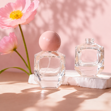High End Glass Perfume Bottle 30Ml Empty Refillable Perfume Vial Luxury Special Shaped Crimp Neck Spray Bottle Full Set