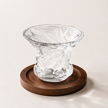 High Beauty Wide Rim Reversed Mouth Clear Glass Coffee Cup For Latte Flat White Juice Daily Drinking
