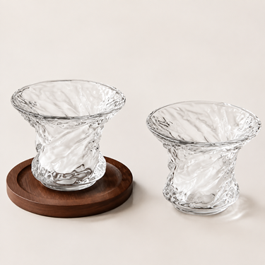 High Beauty Wide Rim Reversed Mouth Clear Glass Coffee Cup For Latte Flat White Juice Daily Drinking