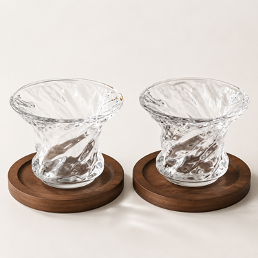 High Beauty Wide Rim Reversed Mouth Clear Glass Coffee Cup For Latte Flat White Juice Daily Drinking