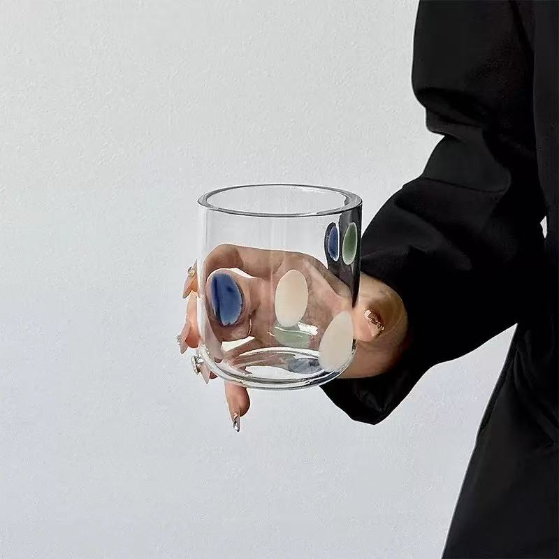 Creative Wide Mouth Glass Cups For Household Water Milkshake Juice Beverage Serving