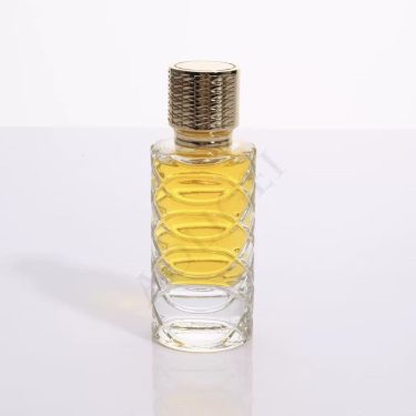 50Ml Middle Eastern Style Empty Perfume Glass Bottle High End Fashion With Embossed Texture Gold Cap