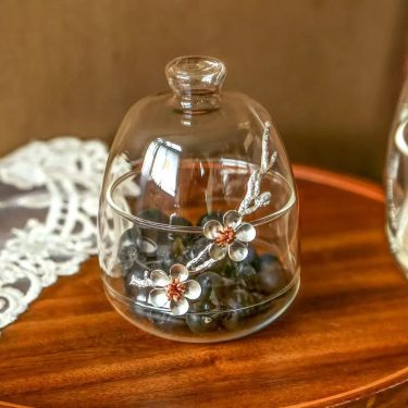 High Borosilicate Glass Storage Jar With Lid Decorative Glass Canister For Sugar Dried Fruit Tea Cotton Swabs And Small Sundries