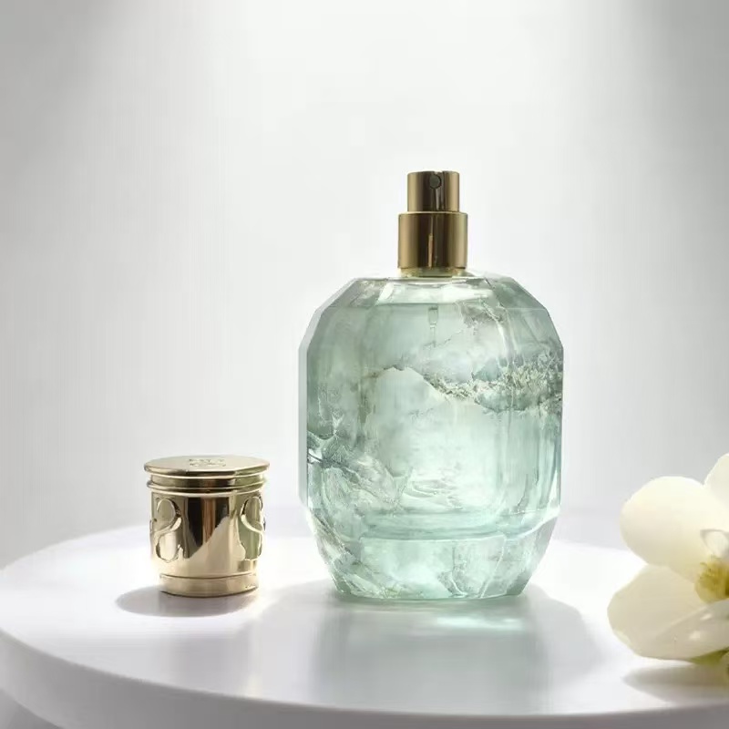 Premium New Special Shaped Thick Base Glass 50Ml Crimp Neck Perfume Spray Bottle Portable Press Spray Vial For Travel