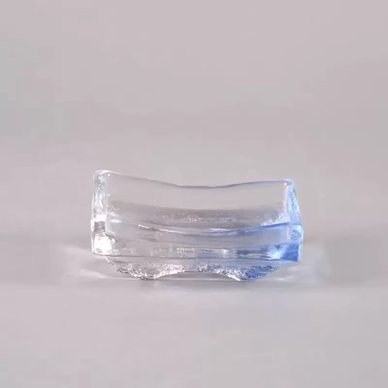 Minimalist Square Glass Condiment Dish Small Appetizer Plate For Sashimi Hot Pot Sauce Wasabi Vinegar