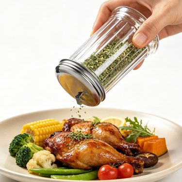 360ml Clear Glass Spice Jar with Metal Lid Airtight Food Storage Container for Herbs Spices Seasonings Kitchen