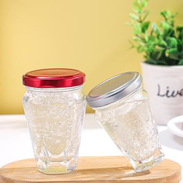 50ml 75ml 100ml Clear Diamond Glass Bird’s Nest Jars With Metal Twist Lids