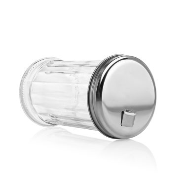 360ml Clear Glass Spice Jar with Metal Lid Airtight Food Storage Container for Herbs Spices Seasonings Kitchen