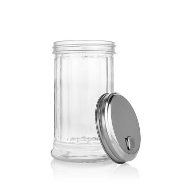 360ml Clear Glass Spice Jar with Metal Lid Airtight Food Storage Container for Herbs Spices Seasonings Kitchen