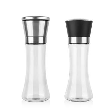 200ml Manual Salt Pepper Grinder Adjustable Ceramic Core Hourglass Glass Spice Grinding Bottle For Kitchen Seasoning