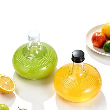 250Ml 350Ml 500Ml Fat Belly Glass Wine Bottle Embossed Flat Round Glass Bottle For Fruit Wine Beverage Home Decoration