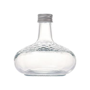 250Ml 350Ml 500Ml Fat Belly Glass Wine Bottle Embossed Flat Round Glass Bottle For Fruit Wine Beverage Home Decoration