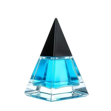 New Pyramid Glass Perfume Bottle Bayonet Press Type Refillable Essential Oil Bottle Clear Container Support Custom Logo