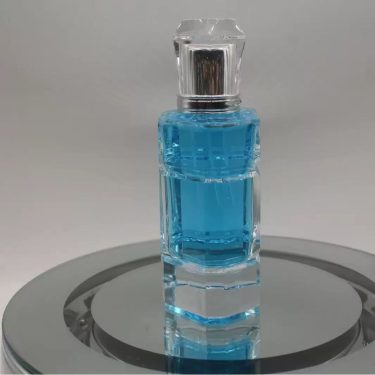 75ml Polished Multi Faceted Crystal Glass Perfume Bottle With Plastic Cap Custom Logo For Gift Wholesale
