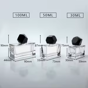 Recommend Luxury Perfume Bottle Square Perfume Glass Bottle 30ML 50ML 100ML Empty Clear Glass Perfume