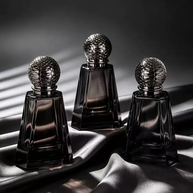 50ml Luxury Purple Glass Refillable Perfume Spray Bottles For Cosmetic Wholesale