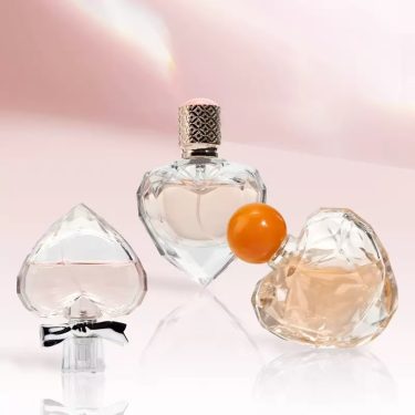 Heart Shaped Perfume Glass Bottle 50ml 60ml 100ml Creative Press Spray Bottle In Stock