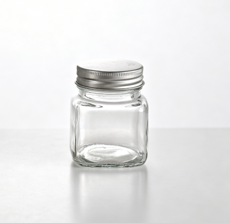 Manufacturer square sauce glass bottle 250ml four sided empty glass jar with aluminum lid, sealed cap jar for jam