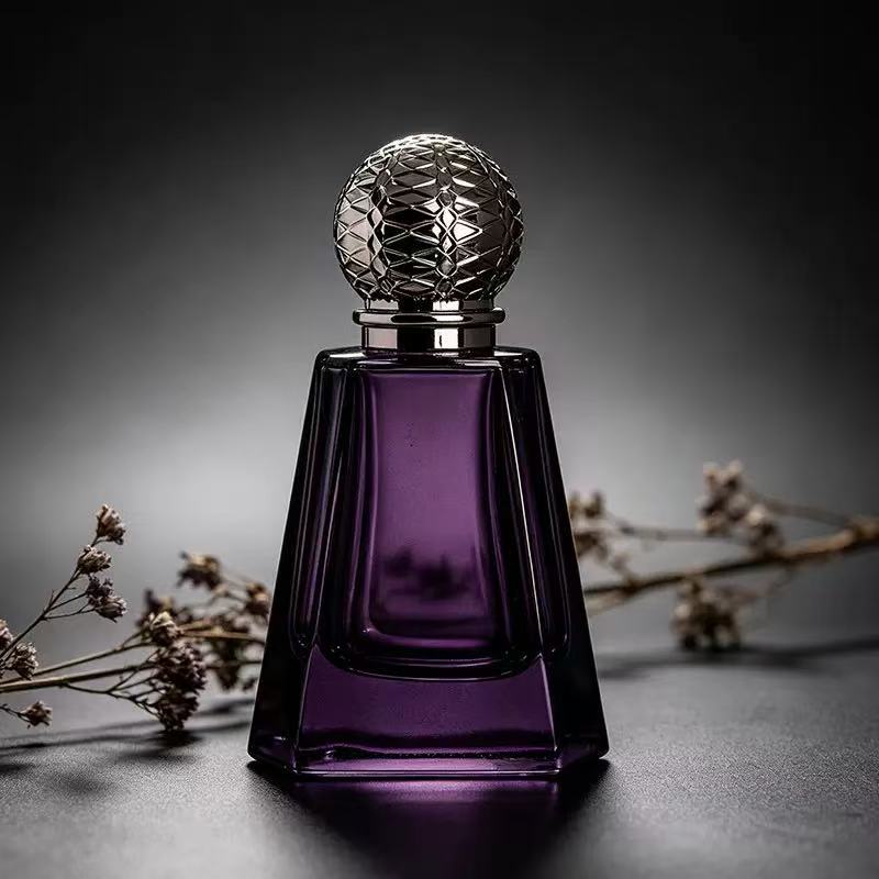 50ml Luxury Purple Glass Refillable Perfume Spray Bottles For Cosmetic Wholesale