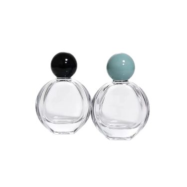 50ml 13 Snap Neck Multi Faceted Oval Clear Glass Perfume Bottle Portable Empty Refillable Vial Wholesale