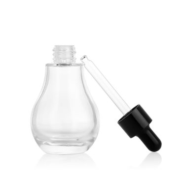 Bulk 40ml Bulb Shape Glass Essential Oil Bottle with Dropper Lid for Serum Facial Oil Aromatherapy Packaging