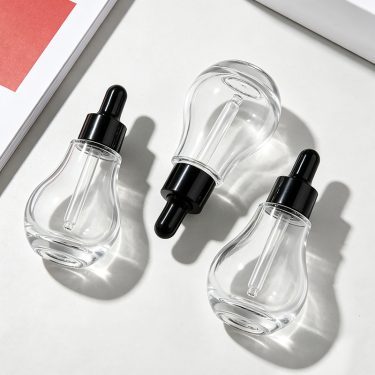 40ml 1.4oz Unique Bulb Shape Glass Serum Bottle with Dropper for Skincare Essential Oil and Facial Serum Packaging