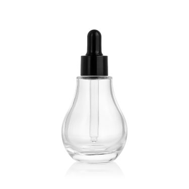 Bulk 40ml Bulb Shape Glass Essential Oil Bottle with Dropper Lid for Serum Facial Oil Aromatherapy Packaging