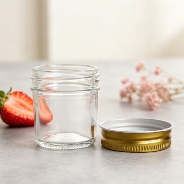 2.5oz Glass Caviar Mason Jar with 70mm Screw Lid Mini Food Storage Jar for Caviar Jam Honey Sauce and Gourmet Packaging