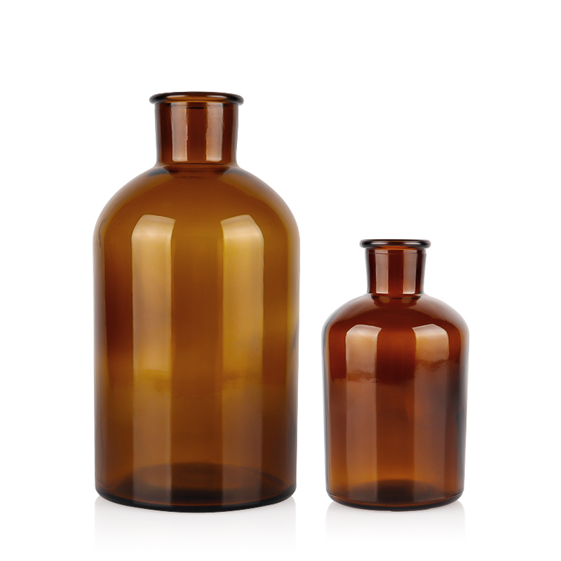 Bulk 250ml 1000ml Amber Glass Reed Diffuser Bottle with Polymer Stopper for Home Fragrance and Custom Wholesale Packaging