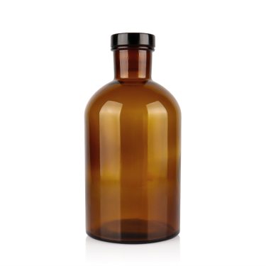 Bulk 250ml 1000ml Amber Glass Reed Diffuser Bottle with Polymer Stopper for Home Fragrance and Custom Wholesale Packaging