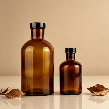 Bulk 250ml 1000ml Amber Glass Reed Diffuser Bottle with Polymer Stopper for Home Fragrance and Custom Wholesale Packaging