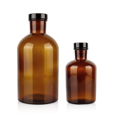 Bulk 250ml 1000ml Amber Glass Reed Diffuser Bottle with Polymer Stopper for Home Fragrance and Custom Wholesale Packaging